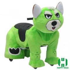 Wolf Dog Wild Animal Electric Walking Animal Ride for Kids Plush Animal Ride On Toy for Playground