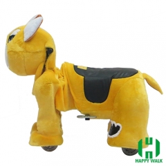 Wolf Dog Wild Animal Electric Walking Animal Ride for Kids Plush Animal Ride On Toy for Playground