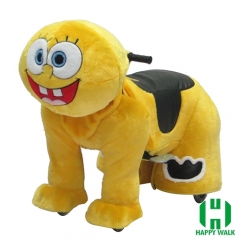 Sponge Bob Wild Animal Electric Walking Animal Ride for Kids Plush Animal Ride On Toy for Playground