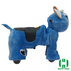 Wolf Dog Wild Animal Electric Walking Animal Ride for Kids Plush Animal Ride On Toy for Playground