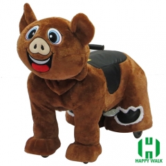 Bad Piggie Wild Animal Electric Walking Animal Ride for Kids Plush Animal Ride On Toy for Playground