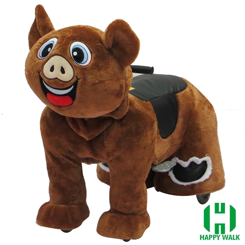 Bad Piggie Wild Animal Electric Walking Animal Ride for Kids Plush Animal Ride On Toy for Playground