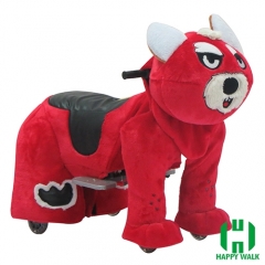 Wolf Dog Wild Animal Electric Walking Animal Ride for Kids Plush Animal Ride On Toy for Playground