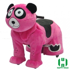 Big Black Bear Wild Animal Electric Walking Animal Ride for Kids Plush Animal Ride On Toy for Playground