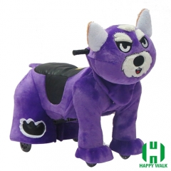 Wolf Dog Wild Animal Electric Walking Animal Ride for Kids Plush Animal Ride On Toy for Playground