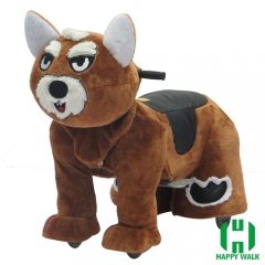 Wolf Dog Wild Animal Electric Walking Animal Ride for Kids Plush Animal Ride On Toy for Playground