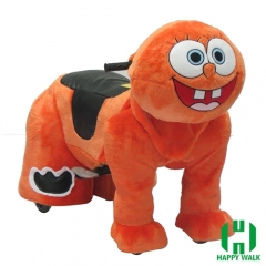 Sponge Bob Wild Animal Electric Walking Animal Ride for Kids Plush Animal Ride On Toy for Playground