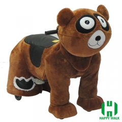 Big Black Bear Wild Animal Electric Walking Animal Ride for Kids Plush Animal Ride On Toy for Playground