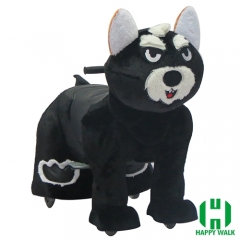 Wolf Dog Wild Animal Electric Walking Animal Ride for Kids Plush Animal Ride On Toy for Playground