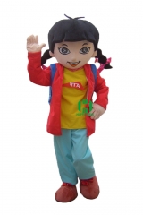 Girl Human People Character cosplay Custom Adult Walking Fur Human Animal Party Plush Movie Character Cartoon Mascot Costume for Adult