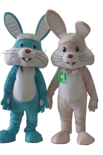 Rabbit Bunny Character cosplay Custom Adult Walking Fur Human Animal Party Plush Movie Character Cartoon Mascot Costume for Adult