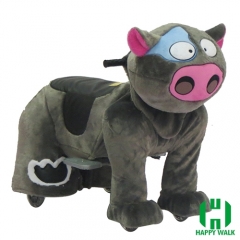 Dairy Cow Animal Electric Walking Animal Ride for Kids Plush Animal Ride On Toy for Playground