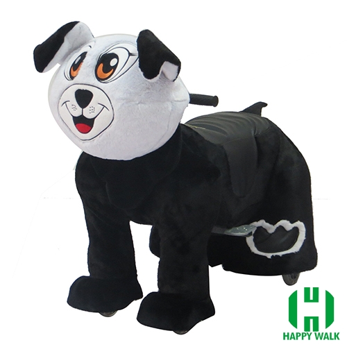 Pekingese Dog Animal Electric Walking Animal Ride for Kids Plush Animal Ride On Toy for Playground