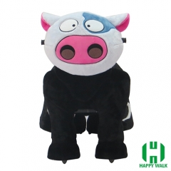 Dairy Cow Animal Electric Walking Animal Ride for Kids Plush Animal Ride On Toy for Playground