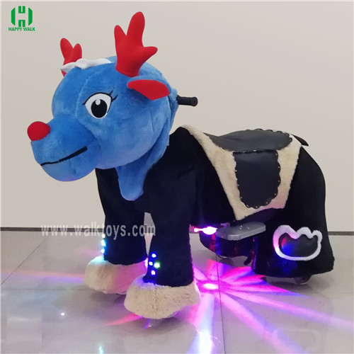 Black dragon dinosaur spotlight Plush Electric Animal Riding Scooters