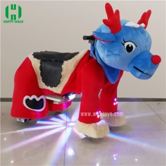 Red dragon dinosaur spotlight Plush Electric Animal Riding Scooters