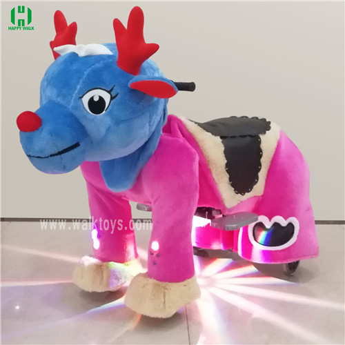 PInk dragon dinosaur spotlight Plush Electric Animal Riding Scooters