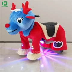 Red dragon dinosaur spotlight Plush Electric Animal Riding Scooters