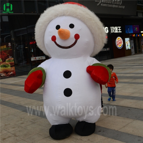 Snowman Christmas Inflatable Mascot Costume