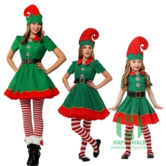 Halloween Adult Kid Xmas Christmas Elf Costume Santa Fancy Dress Up