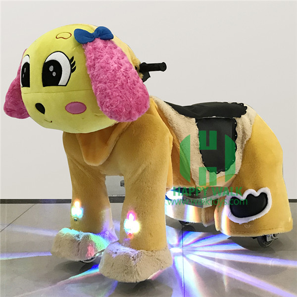 Cute Dog Electric Walking Animal Ride for Kids Plush Animal Ride On Toy