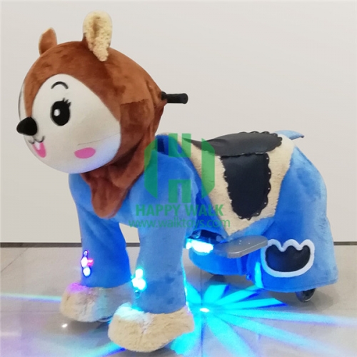 Chipmunk Scooter Electric Walking Animal Ride for Kids Plush Animal Ride On Toy for Playground