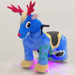 Milu deer Scooter Electric Walking Animal Ride for Kids Plush Animal Ride On Toy for Playground