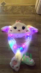 Dancing Led Shiny Funny Moving Ear Flap Animal Rabbit Plush Hat