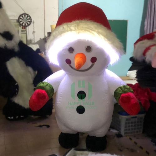 LED Christmas Snowman Inflatable Mascot Costume