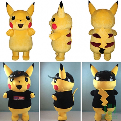 Pikachu Inflatable Plush Movie Character Cartoon Mascot Costume for Adult