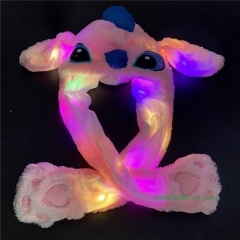 Cute Plush Bunny Headband Cap LED Glowing Plush Moving Jumping Ear Cap