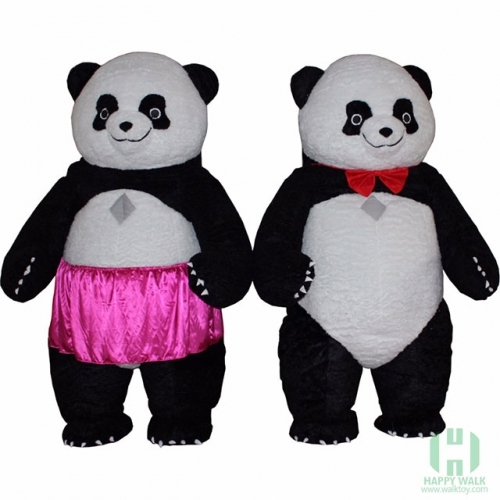 Panda with skirt,panda with bow tie Inflatable Mascot Costume