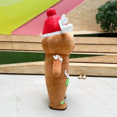 2m 2.6m Gingerbread Man Inflatable Mascot Costume Adult Ginger Bread Man Costume for Christmas Party