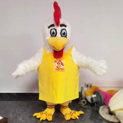 Custom chef cock rooster mascot costume with logo apron suit CE material custom mascot costume