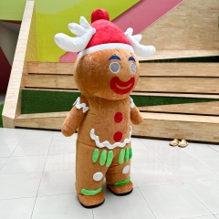 2m 2.6m Gingerbread Man Inflatable Mascot Costume Adult Ginger Bread Man Costume for Christmas Party