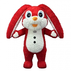 Lovely Inflatable Rabbit Bunny Long Ear Plush Animal Mascot Costume Christmas Dress for Advertising Activity