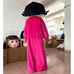 Human Doll Lovely Adult Cartoon Pink Skirt Girl Mascot Costume For Advertising