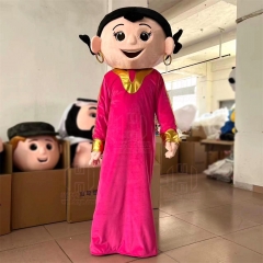 Human Doll Lovely Adult Cartoon Pink Skirt Girl Mascot Costume For Advertising