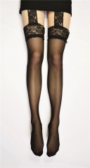20D Sheer Thigh-High Lacetop Stockings