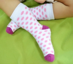 Girls' Anti-Slip Full-Terry Jacquard Cotton Socks