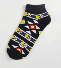 Ethnic Pattern Cotton Anklet Socks