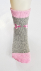 Girls' Anti-Slip Full-Terry Jacquard Cotton Socks