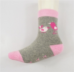 Girls' Anti-Slip Full-Terry Jacquard Cotton Socks