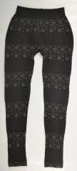 Girls' Seamless Jacquard Fleece Lined Leggings