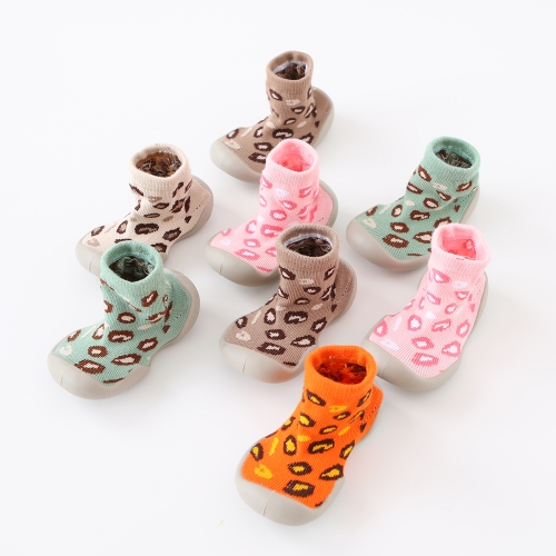 Baby Sock-Shoes Jacquard Leopard Pattern