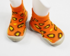 Baby Sock-Shoes Jacquard Leopard Pattern