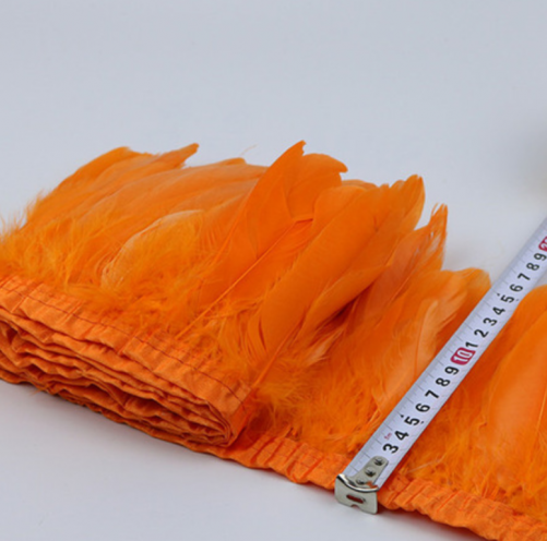 15-18cm 2Yard Orange Goose Feather Trims
