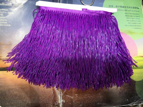 6 inch 15cm purple red color beaded fringe