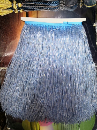 12 inch 30cm light blue color beaded fringe