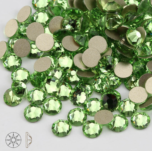 Peridot Colors SS16 SS20 SS30 (16 Cut Faces) Non Hotfix FlatBack Crystal Rhinestone